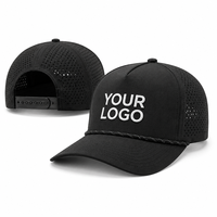 Casquette de sport perforée au laser à 5 panneaux à séchage rapide avec logo personnalisé pour événements d'entreprise, clubs universitaires, casquettes de sport découpées au laser
