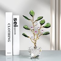 Ornement d'arbre Bodhi en cristal personnalisable BZY, décoration porte-bonheur pour salon, cadeau de pendaison de crémaillère pour amis