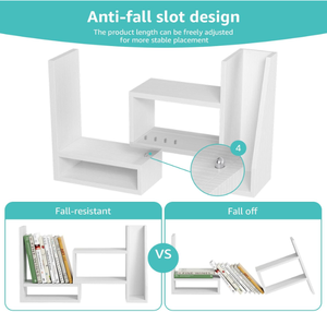 Organizzatore da Scrivania con Libreria, Scaffale Bianco per Organizzazione Ufficio, Mensole per Scrivania e Accessori ad Angolo - Product Image 5