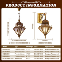 Lampe islamique personnalisée en fer et acrylique, luminaire suspendu LED pour mosquée, restaurant, salle à manger