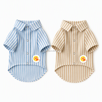 Vêtements personnalisés pour animaux de compagnie, chemise pour chien à rayures, manches courtes, col rabattable, boutons pression, vêtements d'été pour chiots et chats, vente en gros OEM