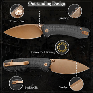 Cuchillo Plegable Compacto Marca TRIVISA, Hoja de Acero N690, Mango G10, para Supervivencia al Aire Libre, Cuchillos Tácticos y Uso Diario, Regalo para Hombres - Product Image 3