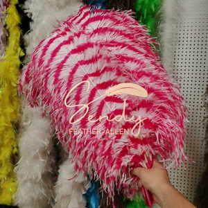 <span class=keywords><strong>Plumes</strong></span> d'autruche zébrées multicolores de 65-70 cm en gros pour coiffures Danza Azteca et décorations de costumes de carnaval - Product Image 3