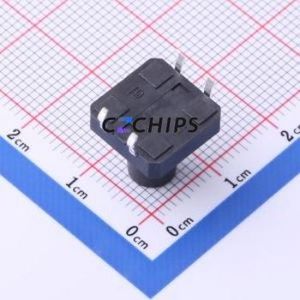 TS-KG1103-BB120F Tactile Switch Through hole-4P,12x12mm Switch Single Pole Single Throw Round Button 2.5N Through Hole - Product Image 2
