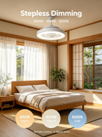 Ventilateur sans pales Yeyun avec purificateur d'air, variateur d'intensité LED, 6 vitesses, pour la maison
