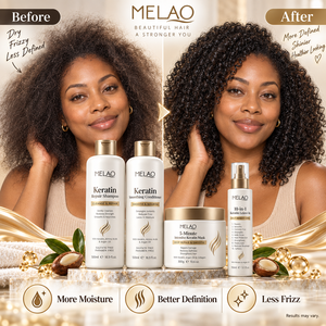 Ensemble Shampooing et Après-Shampooing à la Kératine, Kératine Hydrolysée, Huile d'Argan, Acides Aminés, Sans Sulfate, Anti-Frisottis, Lissant, Étiquette Personnalisée - Product Image 1