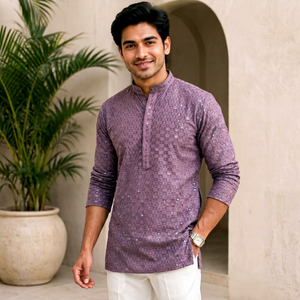 Chikankari 2.0, Kurta Corta de Algodón Elegante hasta la Rodilla, Mangas Largas, Dos Bolsillos, Ropa Étnica para Mujer, Tradicional, para Todas las Temporadas, Entrega Rápida - Product Image 1