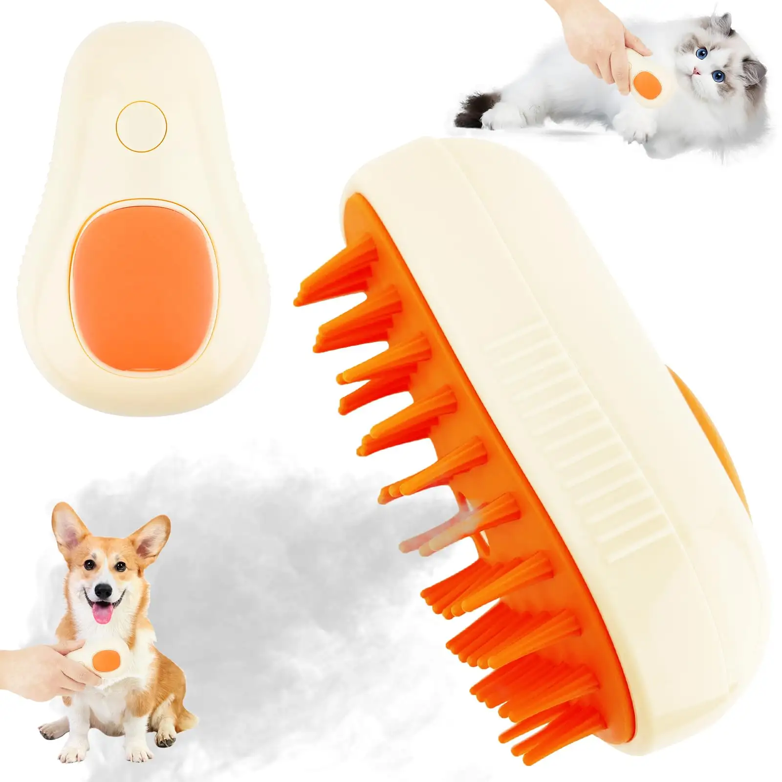 Electric Spray Steamy Cat Dog Hair Brush 3 In 1 Dog Steamer Brush Floating Hair Brush Massage Pet Grooming Cat Hair Comb