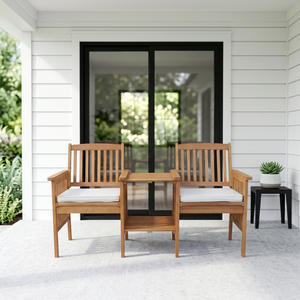 Contemporary Solid Pine Wood Chaise Lounge <b>Bench</b> Outdoor Water-Resistant Cushions Bedroom Courtyard Farmhouse Park Villa-Jack - Product Image 4