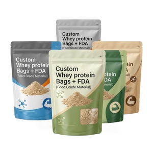 Custom Printed Matcha <b>Protein</b> Packaging Bags Moisture-Proof Mylar Stand Up Pouches for Gym Fitness Enthusiasts OEM Small MOQ - Product Image 1