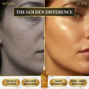 Suero Facial de Lujo con Oro 24K, Antiarrugas, Hidratante, con Ácido Hialurónico y Escualano, Repara la Barrera Cutánea, para Piel Seca - Product Image 4