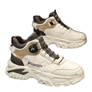 Rotating Button Autumn Winter Style <b>Height</b>-<b>Increasing</b> New Sports <b>Shoes</b> High-Top Casual Men's <b>Shoes</b> Thick-Soled Outdoor Work - Product Image 1