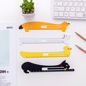 Animal <span class=keywords><strong>de</strong></span> dibujos animados perro gato zorro pato <span class=keywords><strong>corte</strong></span> hueco esmalte suave impresión Metal marcapáginas <span class=keywords><strong>regla</strong></span> - Product Image 2