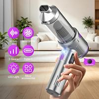 Aspirateur de voiture sans fil rechargeable 2-en-1 haute puissance avec souffleur d'air, mini aspirateur portable sans fil