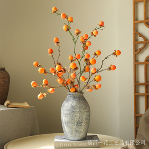 Yihua Floral Art - Ramo de Caqui Artificial, Flor de Seda, Estilo Chino, Decoración para el Hogar - Product Image 4