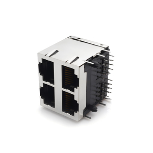 HAXN 안정적인 성능 880A 8P8C 2X2 차폐 W/EMI 탭 W/O LED 원형 핀 RJ45 커넥터 - Product Image 3