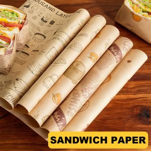 Wholesale Custom Logo Printed Wax <b>Paper</b> Food Grade Grease Proof Sandwich <b>Paper</b> for Sandwiches Cookies Bread Candies Sushi Cakes - Product Image 1
