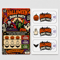 Billets à gratter à double face sur le thème d'Halloween, couleur intégrale, à trois fenêtres, pour gagner de gros prix