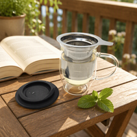Tasse à thé en verre transparent WELAND avec infuseur pour le thé en feuilles
