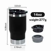 Refroidisseur de canettes de bière personnalisé 4-en-1 de 14 oz, en acier inoxydable à double paroi isolé sous vide, avec revêtement en poudre et ouvre-bouteille
