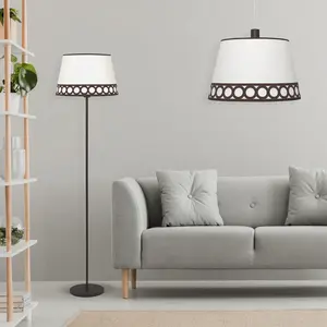 Lampada a sospensione 1xE27, colore beige/marrone, dimensioni 40x40 cm; ideale per illuminare e decorare spazi interni. - Product Image 2