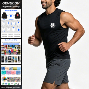 Camisetas sin mangas de algodón de alta calidad al por mayor, diseño personalizado con serigrafía, camisetas deportivas ajustadas para entrenamiento, para hombre - Product Image 1