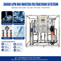 Système de purification d'eau alcaline par osmose inverse 3000 LPH, système de traitement de l'eau en acier inoxydable 304, usine de traitement RO