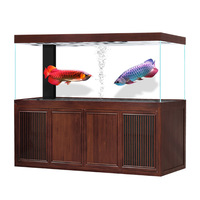 Aquarium pour poissons dragons extra large, en verre ultra blanc, en alliage d'aluminium, avec filtre inférieur, écologique, sans changement d'eau