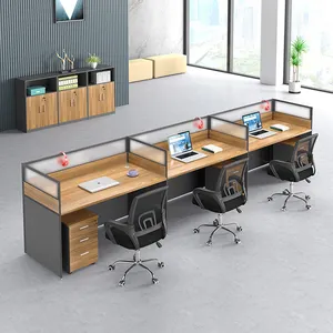 Station de travail de bureau pour personnel, avec Partition, en verre