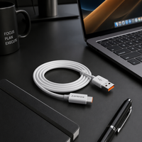 Cable de Carga y Datos Tipo-C para Teléfono Móvil, Carga Rápida de 20W, Revestimiento de TPE, Conductor de Cobre Puro para Transferencia de Datos y Banco de Energía para Computadora