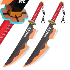 Demon slayer uzui tengen spada, arma de desempenho de qualidade premium, faca sem bordas para cosplay, faca de madeira para anime