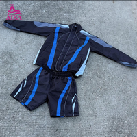 Ensemble de shorts pour hommes personnalisés, ensemble de veste coupe-vent réfléchissante à fermeture éclair, ensemble de survêtement en nylon imperméable à rayures dégradées, logo brodé