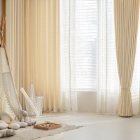Rideaux Transparents Fair Isle Candy Dot, Voile Semi-Transparent, Panneau de Fenêtre Filtrant la Lumière, Draperie pour Salon et Chambre à Coucher
