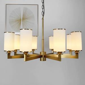 Lámpara Colgante LED Moderna de Lujo con Pantalla de Cristal y Cobre, Regulable, para Villa, Hotel, Restaurante, Sala de Estar, Dormitorio - Product Image 1