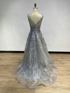 فساتين زفاف أنيقة باللون الرمادي للسيدات والنساء لؤلؤ ثلاثي الأبعاد برقبة على شكل حرف v مقاس كبير فساتين سهرة لأم العروس - Product Image 6
