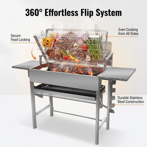 Grill à pieds en acier inoxydable, portable, grand format, réglable, professionnel, <span class=keywords><strong>pour</strong></span> <span class=keywords><strong>barbecue</strong></span> extérieur, rôtissoire, direct usine - Product Image 2