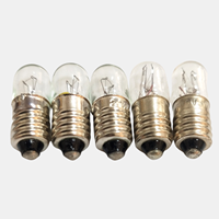 Bombilla Indicadora Miniatura T10X28 E10 con Base Espiral, 6.3V 0.15A, 24V 0.11A, Bombilla Indicadora de Señal Marina