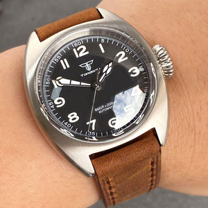 Tandorio NH35 PT5000 jam tangan mekanis <span class=keywords><strong>Pilot</strong></span> gerakan otomatis untuk pria 20bar jam tangan tahan air tali kulit 36mm - Product Image 4