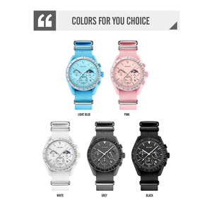Reloj de Cuarzo Unisex SKMEI 9392 con Fase Lunar y Cronógrafo, Correa de Nailon, Estilo Deportivo Casual, Esfera Analógica de Tres Ojos, Acero Inoxidable de Alta Calidad - Product Image 2