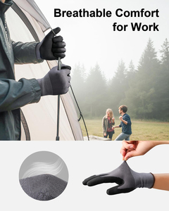 GLOVEMAN Guantes de trabajo de seguridad con agarre de nitrilo de microespuma para pantalla táctil Guante de nailon de punto sin costuras para mejoras automotrices del hogar - Product Image 3