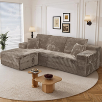 Canapé modulaire en tissu en forme de L, minimaliste et moderne, garni d'éponge, segmenté et combinable, pour salon, appartement, hôtel