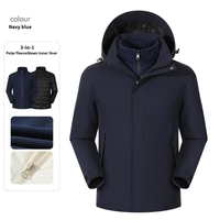 Veste coupe-vent trois en un super chaude avec logo personnalisé, fermeture éclair, pour femmes et hommes, imperméable, coupe-vent, avec doublure en polaire