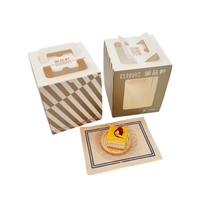 Boîte à gâteau transparente, boîte en papier alimentaire personnalisée avec logo en relief, emballage OEM pour pâtisserie, desserts, biscuits et cadeaux