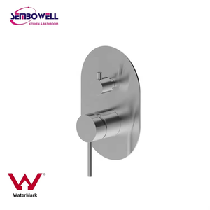 Robinet en acier inoxydable finition or brossé, robinet <span class=keywords><strong>de</strong></span> salle <span class=keywords><strong>de</strong></span> bain à double poignée avec inverseur et <span class=keywords><strong>plaque</strong></span> arrière, robinet en acier inoxydable - Product Image 2