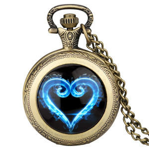Collier pendentif vintage steampunk en forme de cœur, <span class=keywords><strong>montre</strong></span> de poche avec chaîne pour homme et <span class=keywords><strong>femme</strong></span>, cadeau - Product Image 1