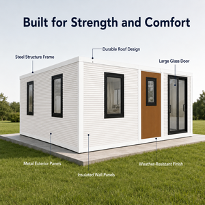 Casa Contenedor Modular Moderna con Diseño de Techo Duradero, Paredes Aisladas, Forma Rectangular, Exterior Metálico Minimalista, Proyecto Completo - Product Image 1