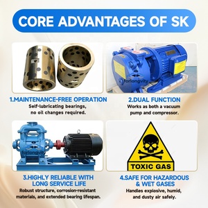 Bomba de Vacío de Anillo Líquido de Alta Resistencia Forlongvity Serie <span class=keywords><strong>SK</strong></span> 75HP, Maneja Gases Explosivos Húmedos, Lubricación a Base de Agua, Infusión de Resina - Product Image 2