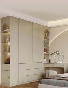 Modern <b>Bedroom</b> Closet Wardrobe With Drawers and Shelves for Apartment Rooms - Product Image 2