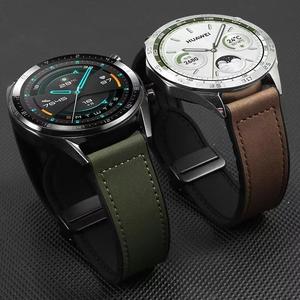 Elegante reloj inteligente de 18mm para reloj <span class=keywords><strong>Huawei</strong></span> para bandas de repuesto GT4, correas de cuero transpirables de silicona magnética de lujo, tamaño - Product Image 4