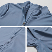 Combinaison de yoga chic à fermeture éclair, manches courtes, col montant, une pièce, en Spandex/Nylon, extensible dans les quatre sens, séchage rapide, respirante